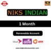 Niks-India premium buy in bd for 1 month (personal account) - bdproductscenter